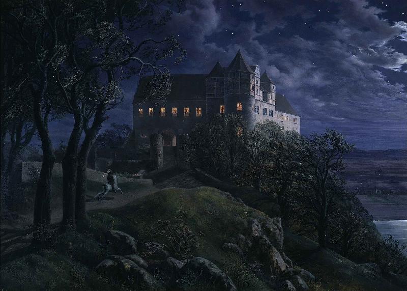 Ernst Oppler Burg Scharfenberg at Night oil painting image